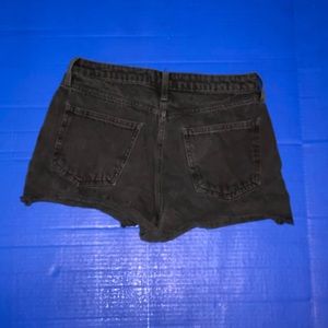 Black jean shorts